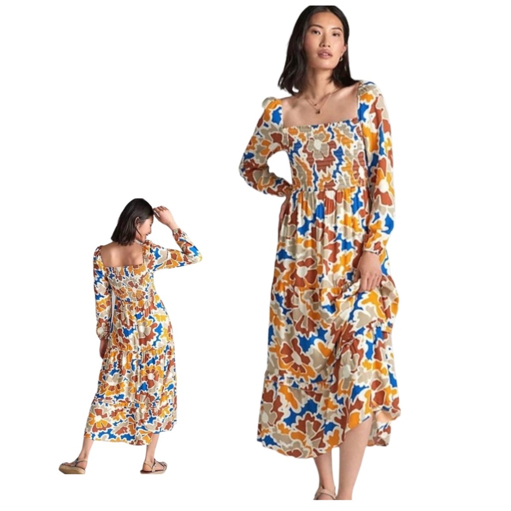 Anthropologie Dolan Left Coast Collection Tiered Dress Size XS Smocked top
